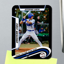 Op maat gemaakte Baseball Aandenken Levendig Blauw Magneet