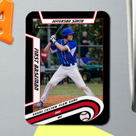 Op maat gemaakte Baseball Aandenken Levendig Rood Magneet