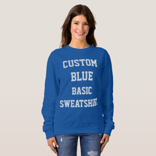 Op maat gemaakte BASIC BLUE TRUI voor vrouwen (Voorkant volledig)