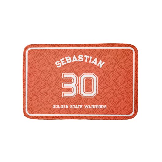 Op maat gemaakte basketbal gestructureerd oranje badmat (Voorkant)