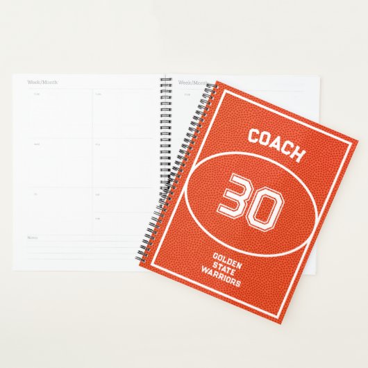 Op maat gemaakte basketbal gestructureerd oranje planner (Display)
