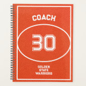 Op maat gemaakte basketbal gestructureerd oranje planner (Voorkant)