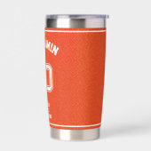 Op maat gemaakte basketbal gestructureerde oranje geïsoleerde drinkbeker (Links)