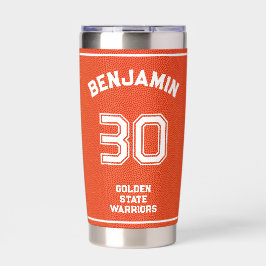 Op maat gemaakte basketbal gestructureerde oranje geïsoleerde drinkbeker