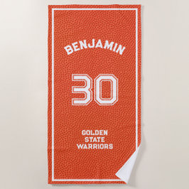 Op maat gemaakte basketbal textuur oranje strandlaken