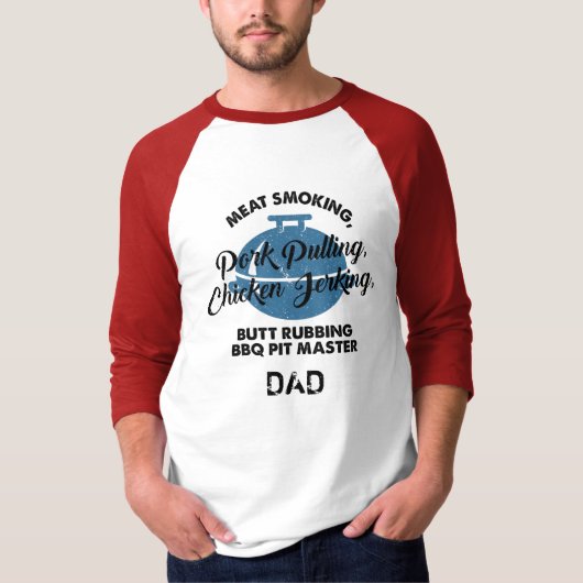 Op maat gemaakte BBQ Pit Master Vader Vaderdag T-shirt (Voorkant)