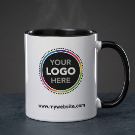Op maat gemaakte bedrijfs mok met logo en website