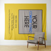Op maat gemaakte bedrijfsbeurs logo geel achtergro wandkleed (In Situ (horizontaal))