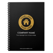 Op maat gemaakte bedrijfslogo en tekst promotionee notitieboek (Voorkant)