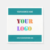 Op maat gemaakte bedrijfslogo en tekst servetten (Voorkant)