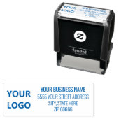 Op maat gemaakte bedrijfslogo naam retouradres ste zelfinktende stempel (In situ)