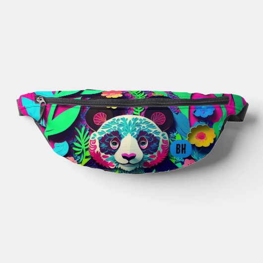 Op maat gemaakte beginletters Panda Dierentuin Nep Heuptasje (Liggend)