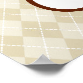 Op maat gemaakte beige argyle bordprint poster (Hoek)