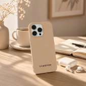 Op maat gemaakte Beige iPhone 16 Pro Hoesje