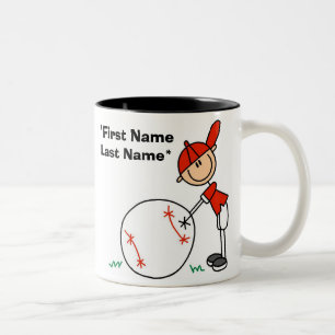 Op maat gemaakte beker 'Baseball I'm Five' Tweekleurige Koffiemok