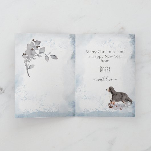 Op maat gemaakte Berner Sennenhond Moeder Kerstmis Feestdagen Kaart (Binnen)