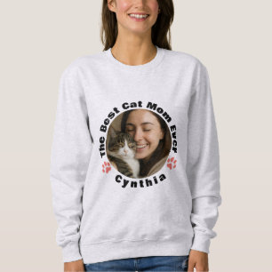 Op maat gemaakte Beste Kat Moeder Foto Sweatshirt