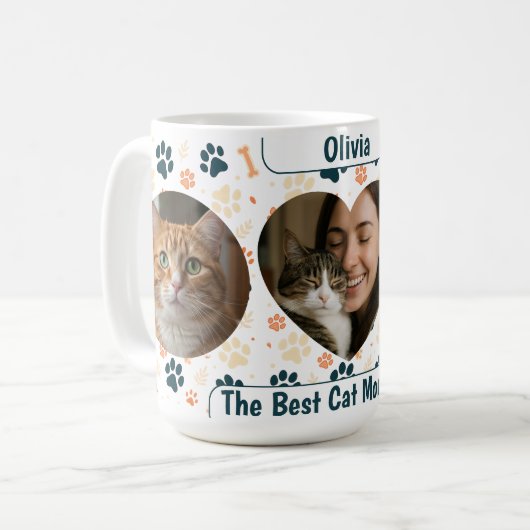 Op maat gemaakte Beste Kat Moeder Ooit Koffiemok – (Voorkant links)