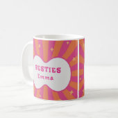 Op maat gemaakte "Besties" Sunburst Kussen – Em Koffiemok (Voorkant links)