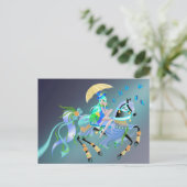 Op maat gemaakte betoverde paardrit ansichtkaart briefkaart (Staand voorkant)