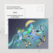 Op maat gemaakte betoverde paardrit ansichtkaart briefkaart (Voorkant / Achterkant)
