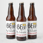 OP MAAT Gemaakte Bier Is Mijn Valentijnsdag Funny Etiket (Flessen)