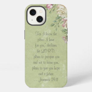 Op maat gemaakte Bijbelvers bloemig shabby chic te iPhone 13 Hoesje