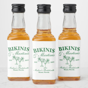Op maat gemaakte bikinibroekjes en martini's vrijg likeurfles etiket