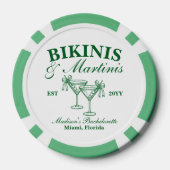 Op maat gemaakte bikinibroekjes en martini's vrijg poker chips (Achterkant)