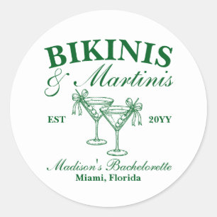 Op maat gemaakte bikinibroekjes en martini's vrijg ronde sticker