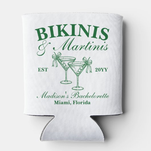 Op maat gemaakte Bikinis en Martinis Afscheidspart Blikjeskoeler (Achterkant)