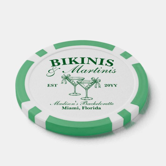 Op maat gemaakte Bikinis en Martinis Afscheidspart Poker Chips (Enkel)