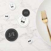 Op maat gemaakte Black Bow Stropdas bruiloft ID109 Confetti (Groep)