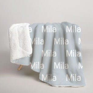 Op maat gemaakte blauw-grijze sherpa-deken voor pa sherpa deken
