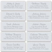 Op maat gemaakte blauwe adreslabels voor trouwgast sticker (Voorkant)