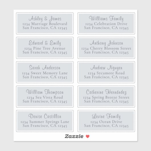 Op maat gemaakte blauwe adreslabels voor trouwgast sticker (Vel)