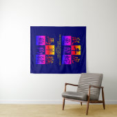 Op Maat Gemaakte Blauwe Chinese Dierenriem Wandkleed (In Situ (horizontaal))