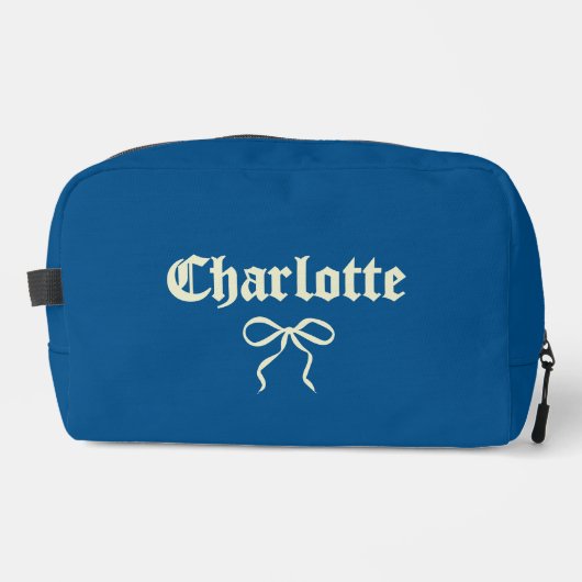 Op maat gemaakte blauwe gothische coquette toilett toilettasje (Voorkant)