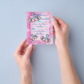 Op maat gemaakte blauwe lachende apen uitnodiging flyer (Hand)