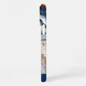 Op maat gemaakte blauwe marmeren telefoonhoes met iPhone hoesje (Linkerkant)