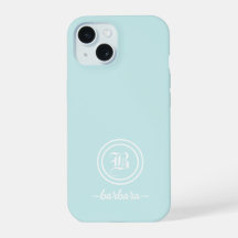 Op maat gemaakte blauwe monogram & naam telefoonho