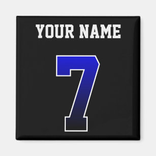 Op maat gemaakte blauwe nummer 7 gepersonaliseerde magneet