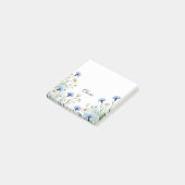 Op maat gemaakte blauwe wilde bloem sticky notes, post-it® notes (Schuin)