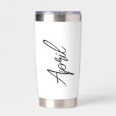 Op maat gemaakte bloem MAMA Geïsoleerde Drinkbeker (Achterkant)