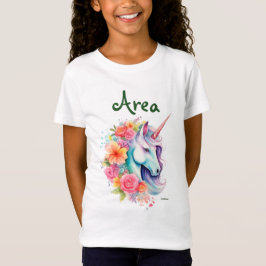 Op maat gemaakte bloemenenigehoorn kinder T-shirt