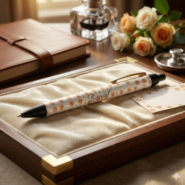 Op maat gemaakte bloemenpen Elegant persoonlijk ca Zwarte Inkt Pen