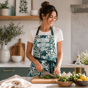Op maat gemaakte bloemenschort – Culinaire wetensc Schort