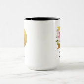 Op maat gemaakte bloemige monogram initiaal naam mok (Midden)