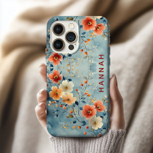 Op maat gemaakte bloemige telefoonhoes cadeau voor iPhone 15 pro max hoesje