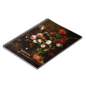 Op maat gemaakte bloemkunst Elegante script gouden Notitieboek (Linkerzijde)